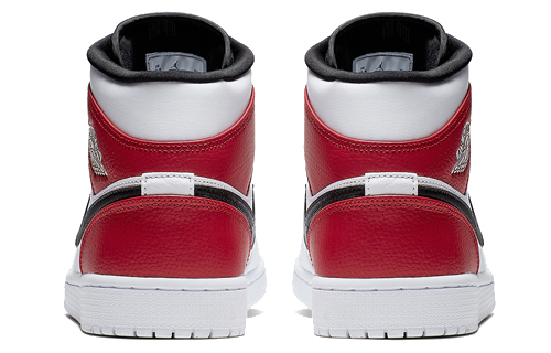 Мужские кроссовки Jordan Air Jordan 1 Mid OG (бело-черно-красный) — Белый / чёрный / красный — фото 4