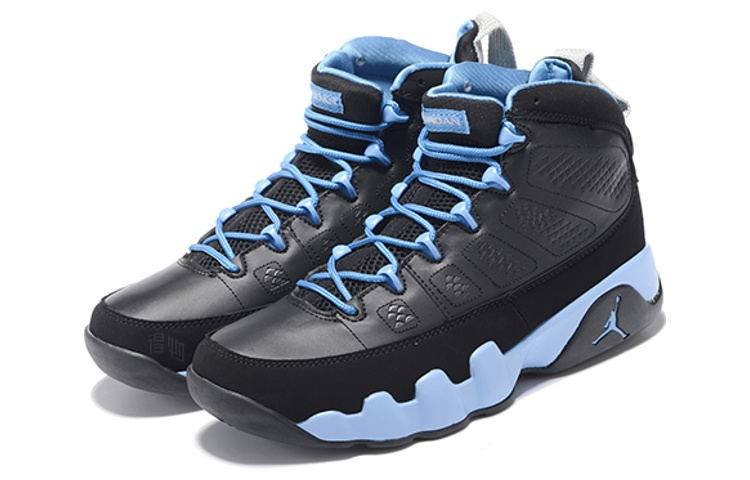 Мужские кроссовки Jordan Air Jordan 9 Retro Slim Jenkins (сине-черные) — 黑/哑光银/大学蓝 — фото 3