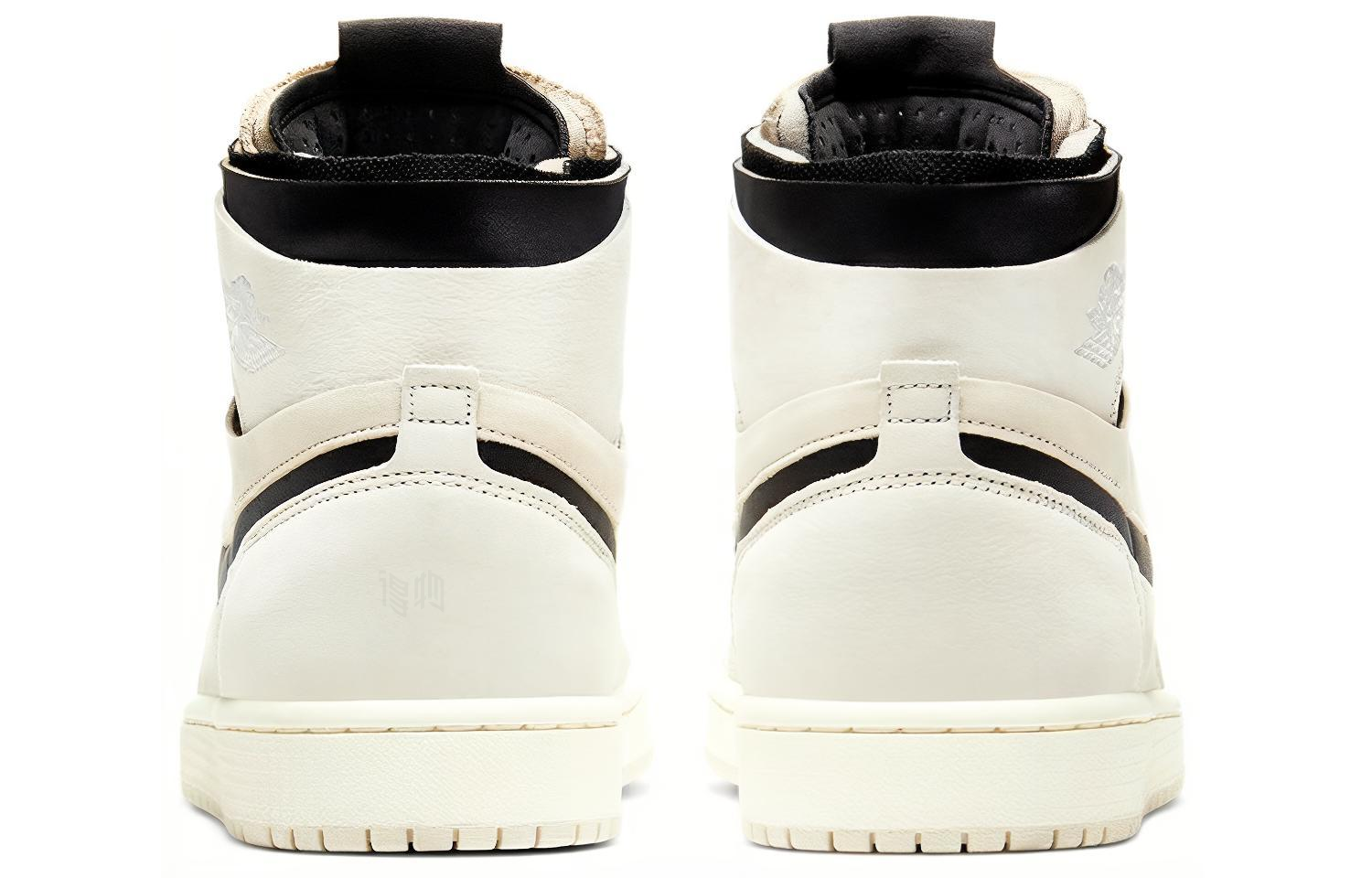 Женские кроссовки Jordan Air Jordan 1 high zoom air cmft "summit white" (бежевыйбелый / черный) — Бежевыйбелый / чёрный — фото 5