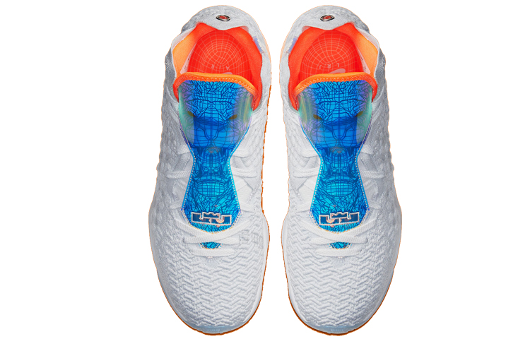 Мужские кроссовки Nike Lebron 17 Future Air (бело-оранжевые) — фото 4