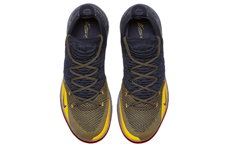 Мужские кроссовки Nike KD 11 Michigan (сине-желтые) — фото 4