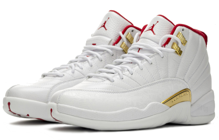 Мужские кроссовки Jordan Jordan Air Jordan 12 FIBA 2019 (бело-золотые) — фото 3