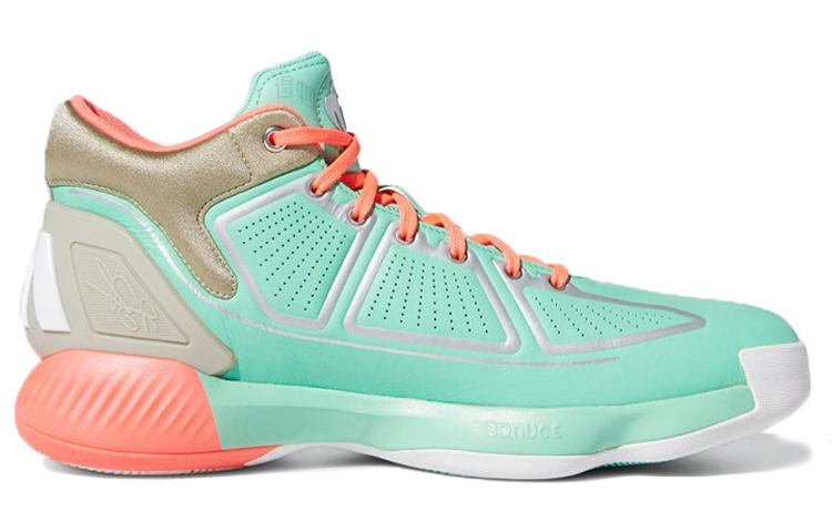 Мужские кроссовки adidas D Rose 10 Boardwalk (зелено-красно-коричневый) — Зелёный / красный / коричневый — фото 2