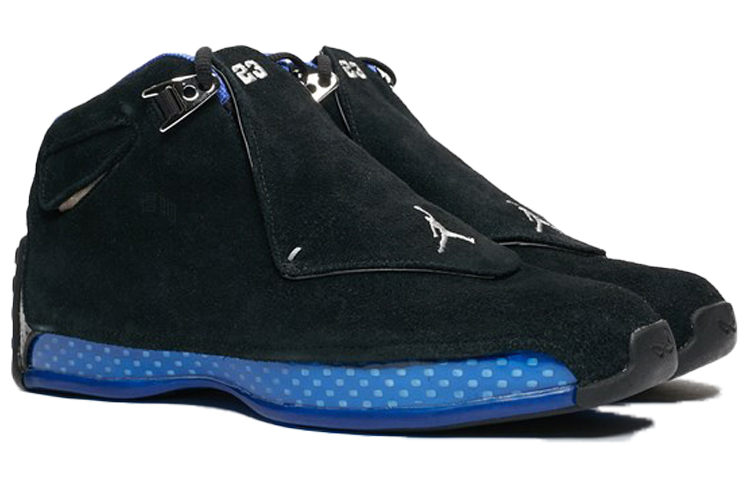 Мужские кроссовки Jordan Air Jordan 18 (черно-синие) — фото 2