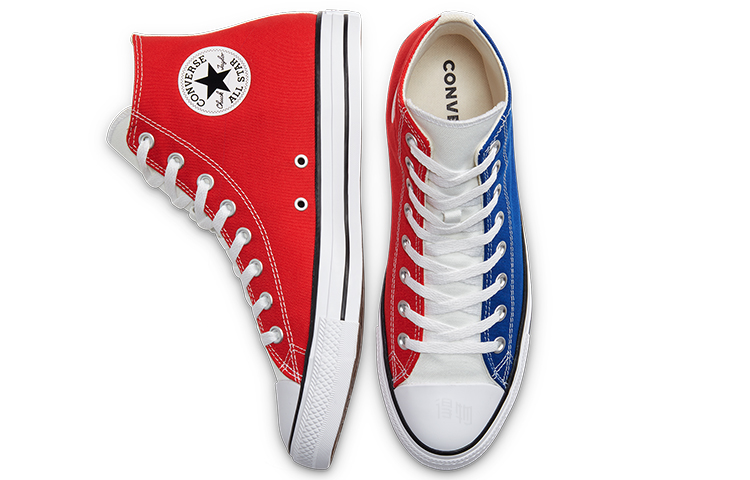 Кеды Converse All Star (сине-бело-красные) — Синий / красный / белый — фото 4