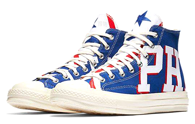 Высокие кеды Converse Chuck Taylor All Star 1970s Hi Gameday Philadelphia 76ers (сине-бело-красная) — Синий / белый — фото 2