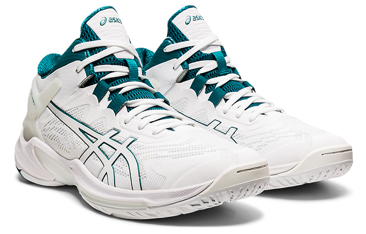 Мужские кроссовки ASICS Gel-Burst 25 (бело-зеленые) — Белый / зелёный — фото 3