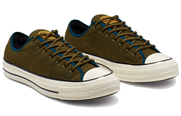 Кеды Converse Chuck 70 Archival Terry Ox (зеленые хаки) — Хаки / белый — фото 3