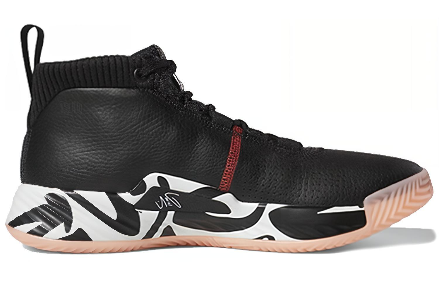 Мужские кроссовки adidas D lillard 5 (черно-белые) — фото 2