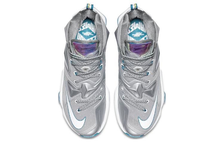 Мужские кроссовки Nike Lebron 13 Blue Lagoon (серо-синие) — фото 3