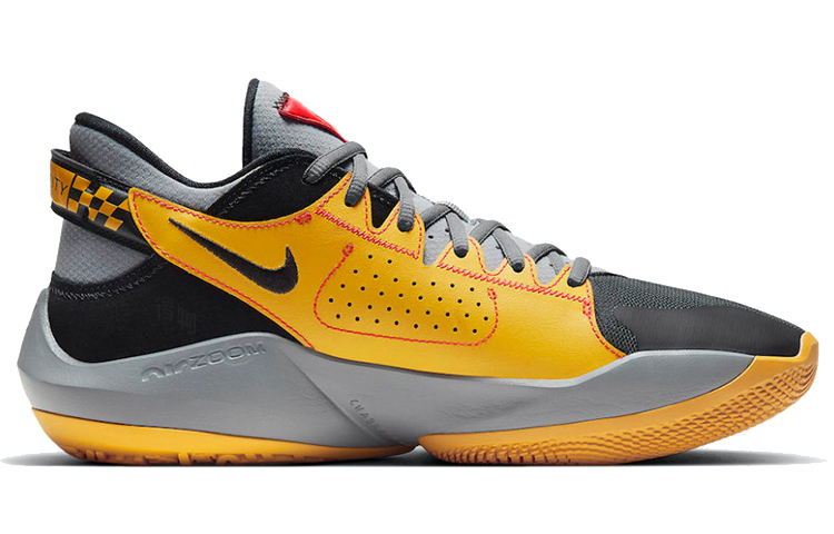 Мужские кроссовки Nike Freak 2 "Taxi"Zoom TPU (серо-желтые) — фото 2