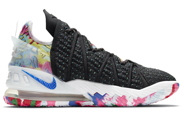 Кроссовки Nike Lebron 18 James Gang (черно-белые) — фото 2