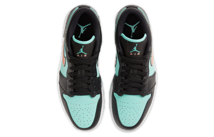 Мужские кроссовки Jordan Air Jordan 1 low se "tropical twist" (черно-бирюзовые) — фото 4