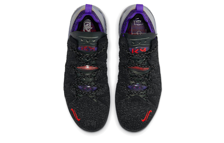 Мужские кроссовки Nike Lebron 18 (черно-сине-фиолетовые) — Чёрный / синий / фиолетовый — фото 4