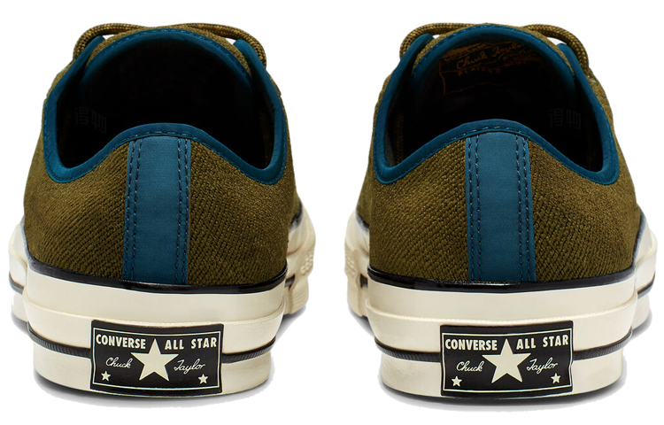 Кеды Converse Chuck 70 Archival Terry Ox (зеленые хаки) — Хаки / белый — фото 5