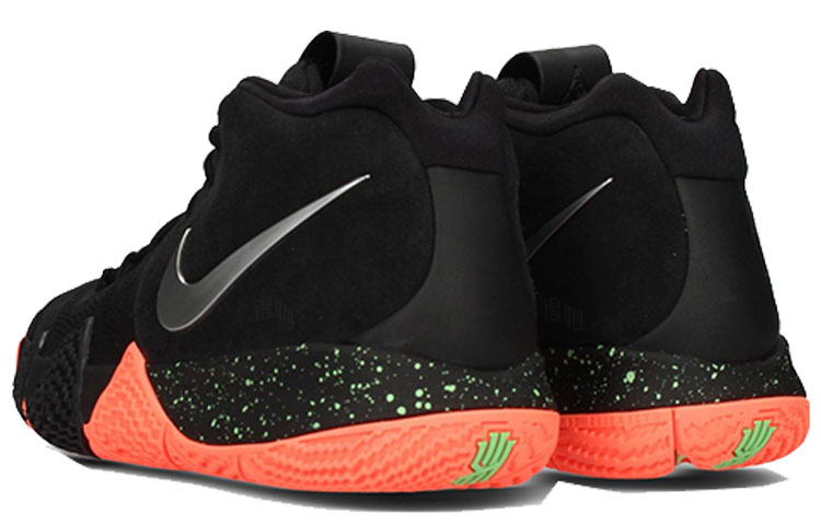 Кроссовки Nike Kyrie 4 (черно-оранжевые) — фото 4