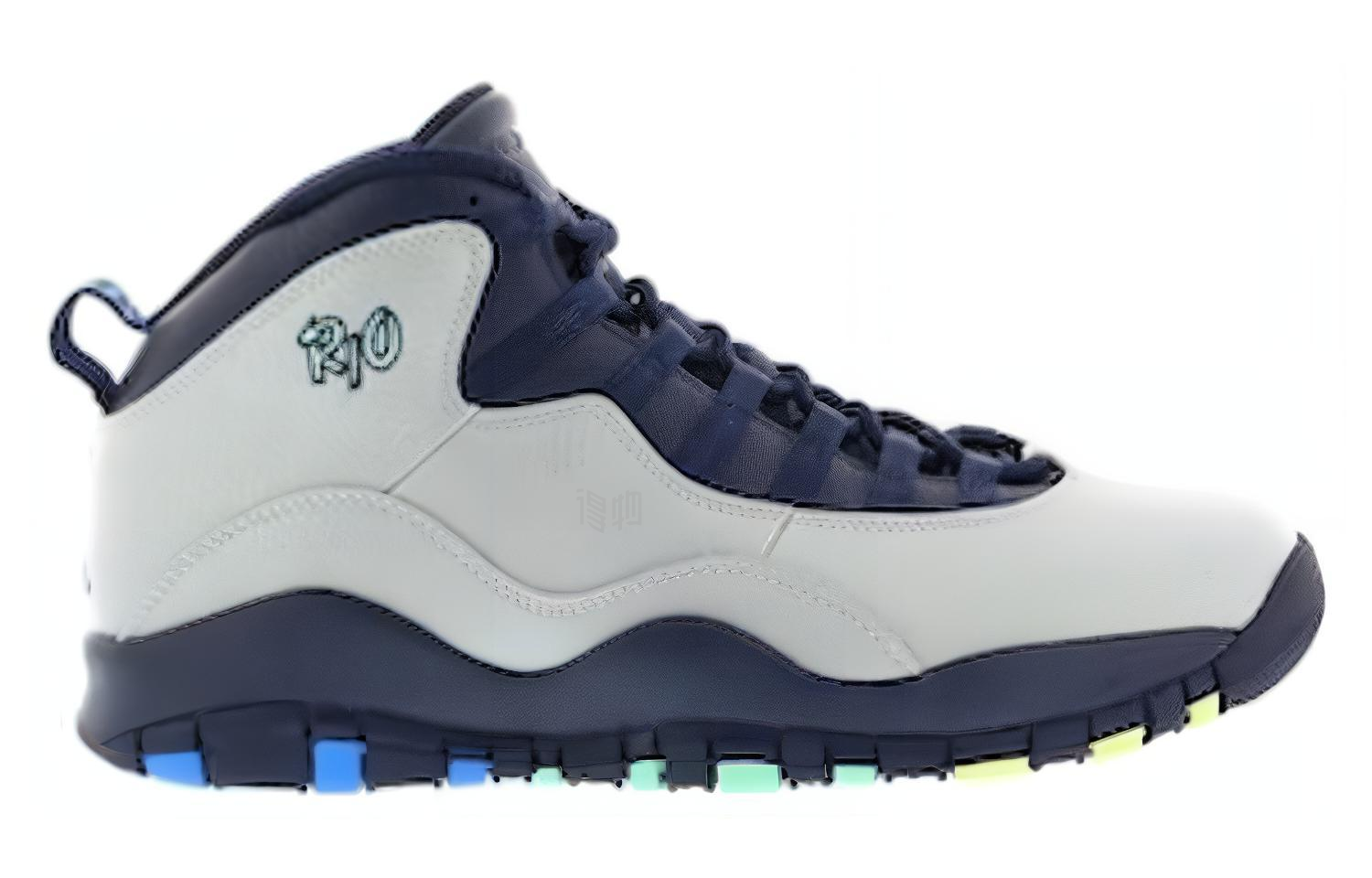 Мужские кроссовки Jordan Air Jordan 10 Retro Rio (серый) — Серый / синий / зелёный — фото 2