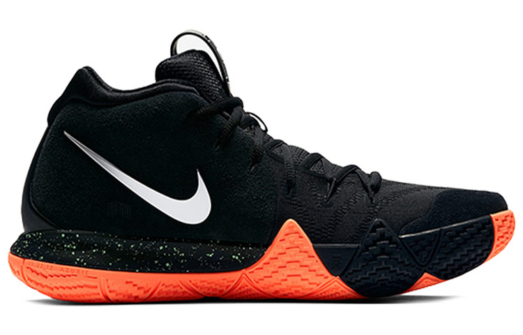 Кроссовки Nike Kyrie 4 (черно-оранжевые) — фото 2