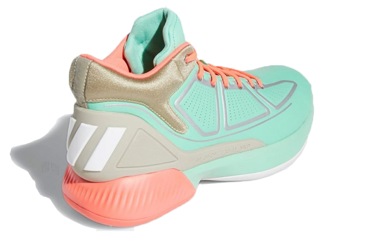 Мужские кроссовки adidas D Rose 10 Boardwalk (зелено-красно-коричневый) — Зелёный / красный / коричневый — фото 4