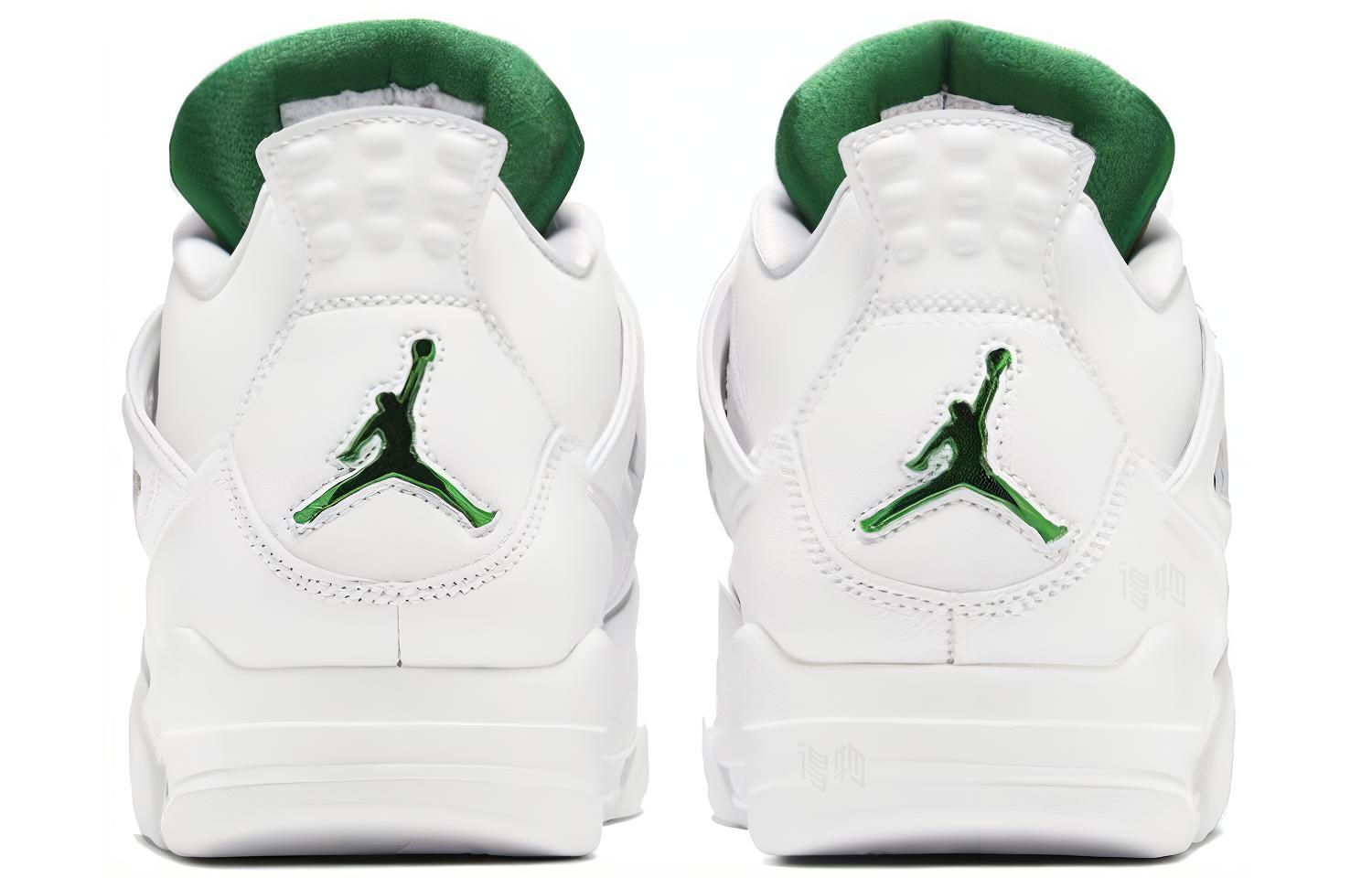 Унисекс кроссовки Jordan Air Jordan 4 retro "green metallic" (бело-зеленые) — фото 5