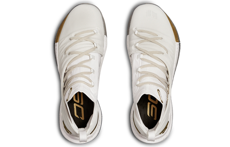 Мужские кроссовки Under Armour Under Armour CURRY 5 White Gold 5 (бело-золотые) — фото 4