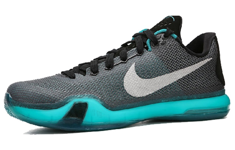 Мужские кроссовки Nike Kobe 10 Liberty (черно-зеленые) — фото 3