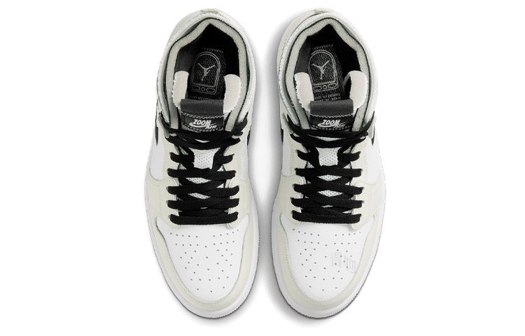 Женские кроссовки Jordan Air Jordan 1 high zoom air cmft "sea glass" (бежевыйбелый / черный) — Бежевыйбелый / чёрный — фото 4