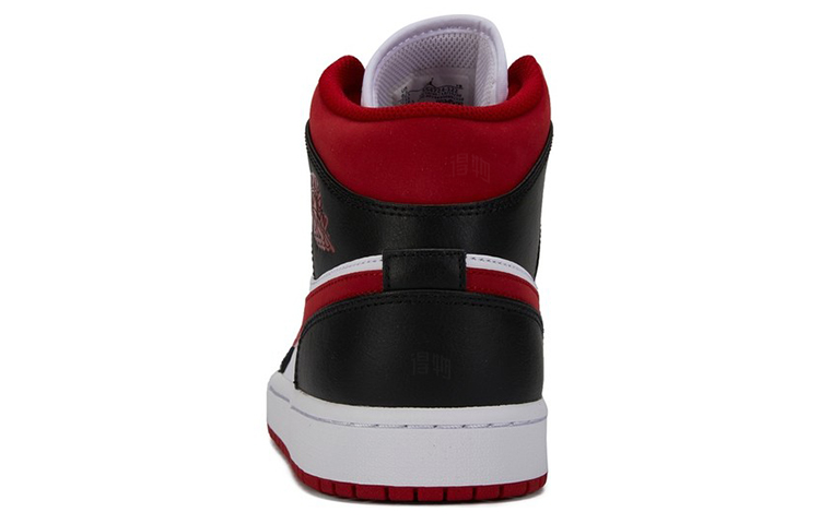Мужские кроссовки Jordan Air Jordan 1 mid "metallic red" (бело-черно-красные) — 黑/白/酒红 — фото 5
