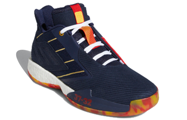 Мужские кроссовки adidas T mac Millennium 2 (сине-оранжевые) — Синий / оранжевый — фото 2