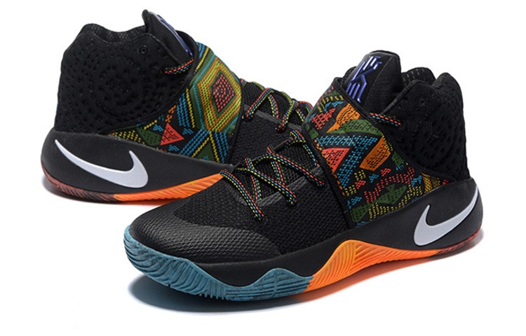 Мужские кроссовки Nike Kyrie 2 BHM OG 2016 (черные с принтом) — 黑/多/彩色 — фото 3