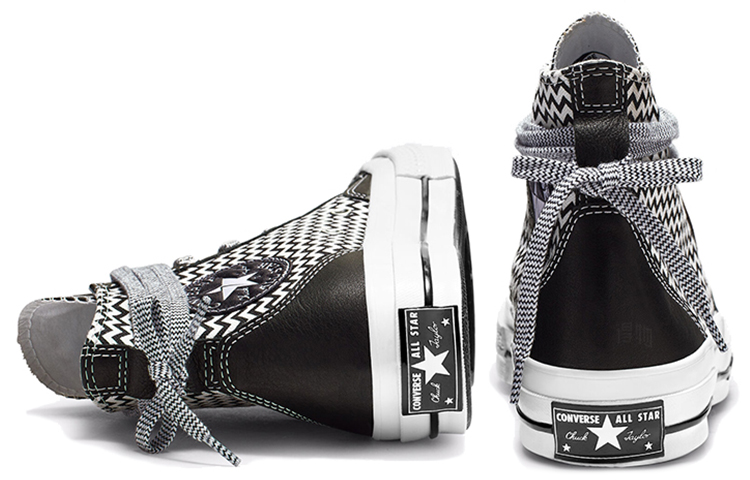 Женские кеды Converse Chuck 1970s Mission-V High Top (черно-белые) — Чёрный / белый — фото 4