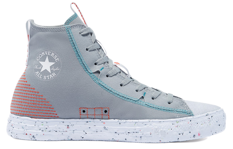 Кеды Converse Chuck Taylor All Star Hi Crater (серо-бело-красные) — Серый / белый / красный — фото 2