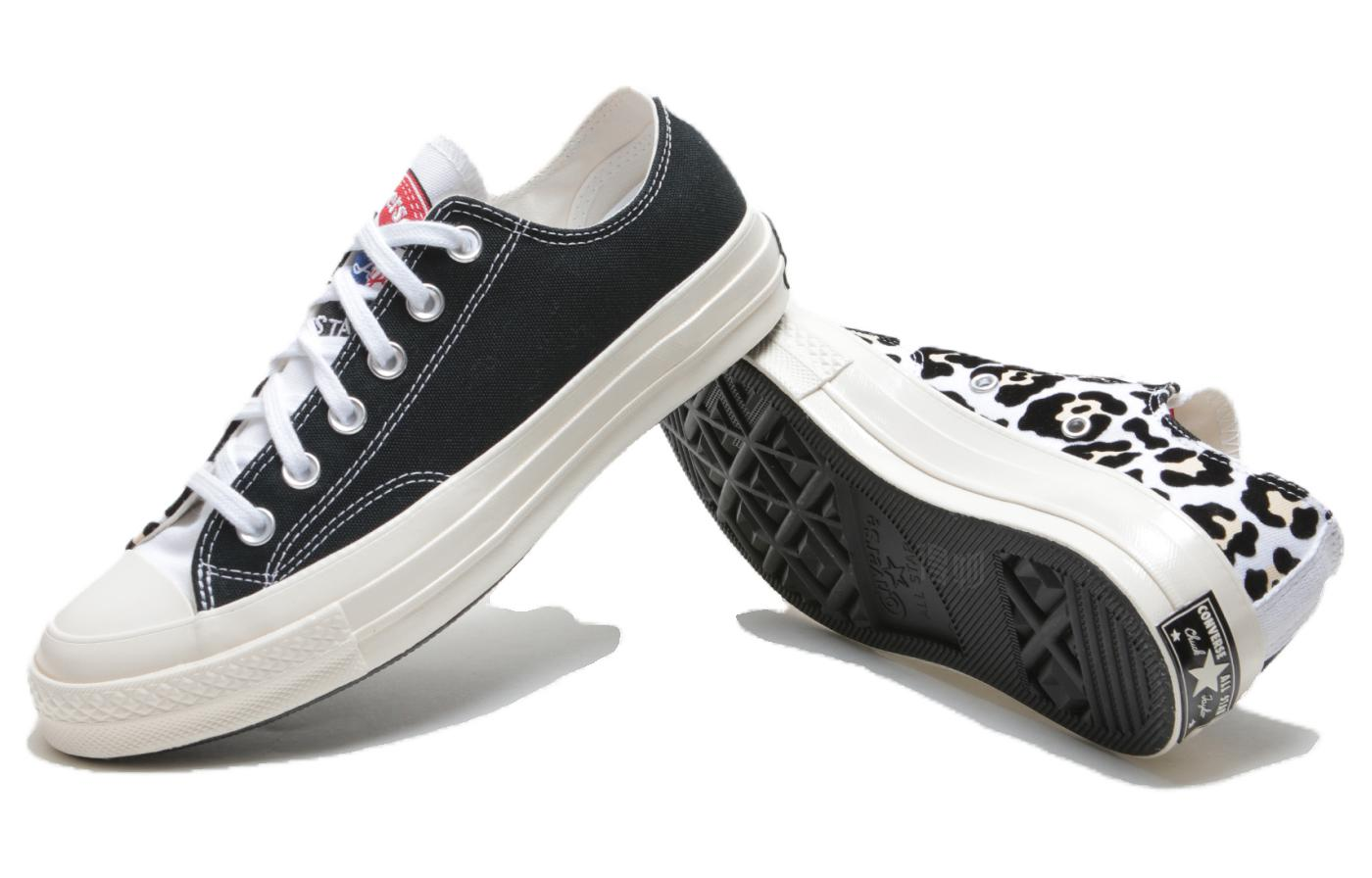 Кеды Converse Chuck Taylor All Star 70 Ox (черно-белые с принтом) — Чёрный / белый — фото 5
