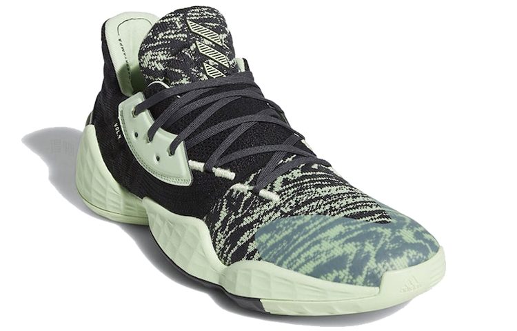 Мужские кроссовки adidas Harden Vol. 4 Glow Green (черный / белый / зеленый) — Чёрный / белый / зелёный — фото 2