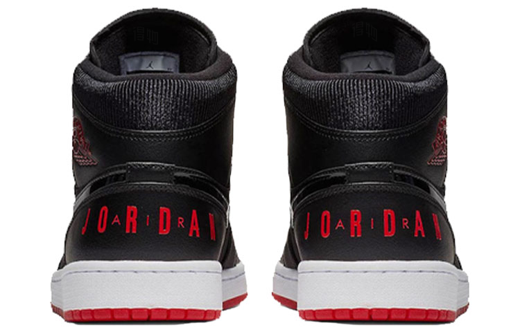 Мужские кроссовки Jordan Air Jordan 1 Mid (черно-красно-белый) — фото 4
