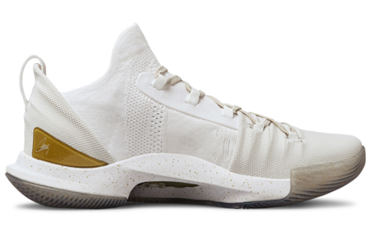 Мужские кроссовки Under Armour Under Armour CURRY 5 White Gold 5 (бело-золотые) — фото 2