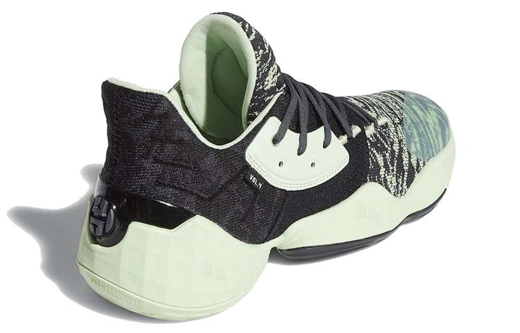 Мужские кроссовки adidas Harden Vol. 4 Glow Green (черный / белый / зеленый) — Чёрный / белый / зелёный — фото 3
