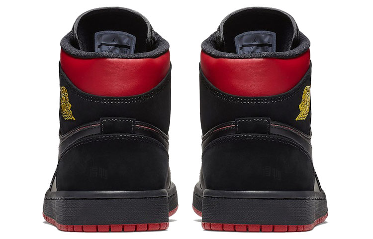 Мужские кроссовки Jordan Air Jordan 1 Retro Mid "Last Shot" (черно-красные) — Чёрный / красный — фото 5