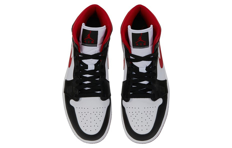 Мужские кроссовки Jordan Air Jordan 1 mid "metallic red" (бело-черно-красные) — 黑/白/酒红 — фото 4