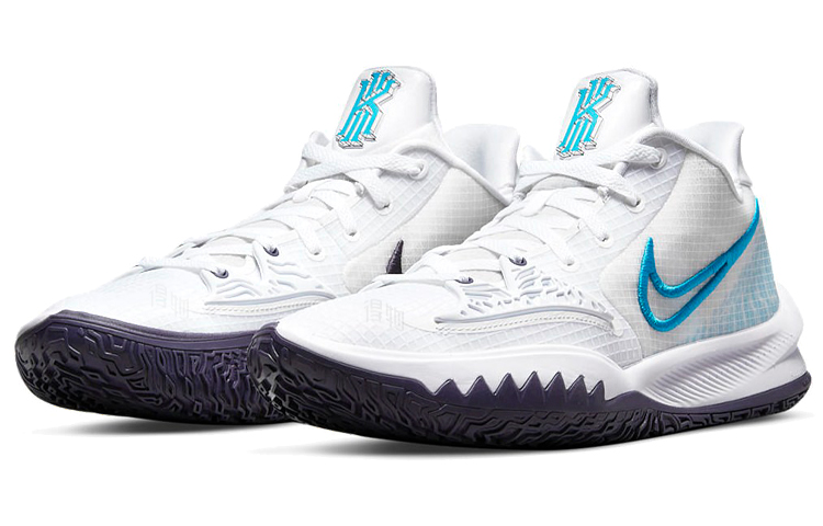 Мужские кроссовки Nike Kyrie Low 4 EP (бело-синие) — фото 3