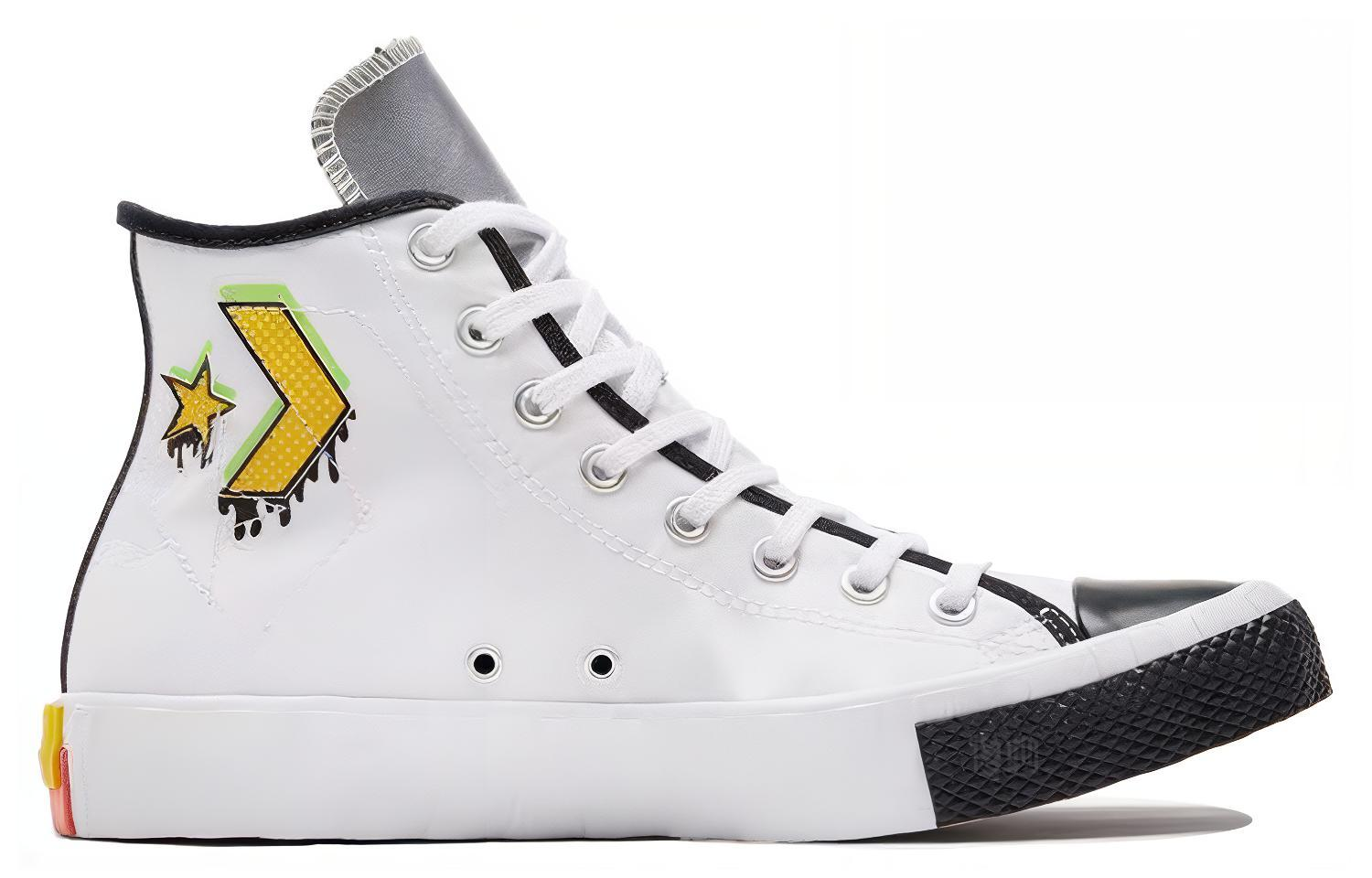 Кеды Converse Pop Art Unt1tl3d (бело-черно-желтые) — фото 2