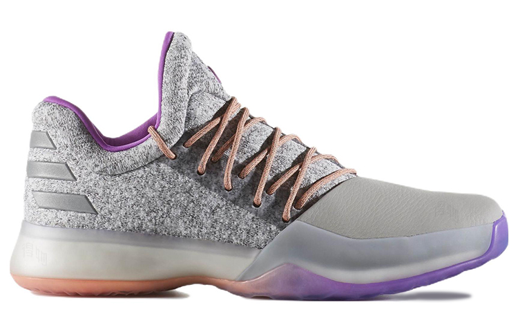 Кроссовки adidas Harden Vol.1 (серо-фиолетовые) — фото 2