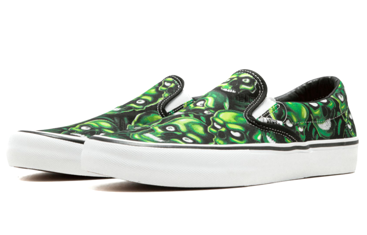 Кеды Supreme x Vans slip-on Skull Pile (Green) (зеленый) — фото 2