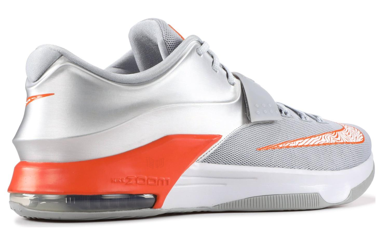 Мужские кроссовки Nike KD 7 (серо-оранжевые) — фото 3