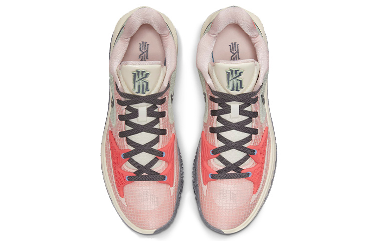 Кроссовки Nike Kyrie Low 4 EP (коралловые) — 珊瑚橙/开司米原色/神秘灰烬红/铁灰 — фото 4