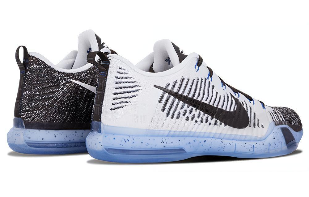 Мужские кроссовки Nike Kobe 10 Elite HTM Shark Jaw 10 (бело-черные) — Белый / чёрный — фото 3