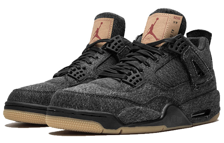 Мужские кроссовки Jordan x Levi’s Air Jordan 4 Levis Black (черные) — фото 4