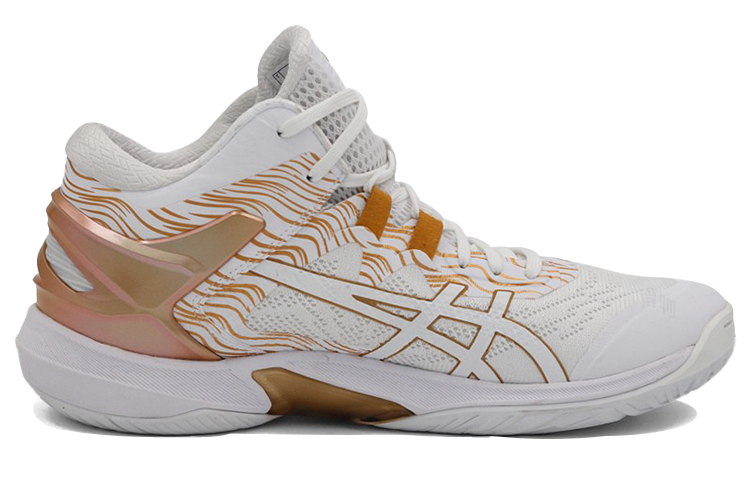 Мужские кроссовки ASICS Gel-Burst 25 (белый / золотой) — фото 2