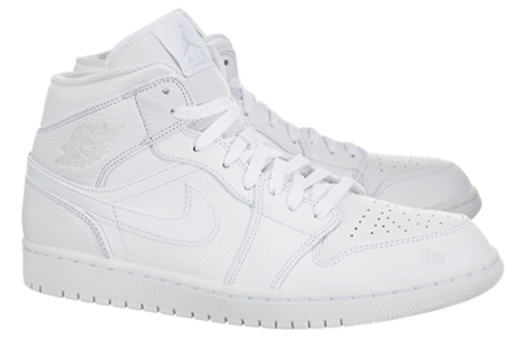 Мужские кроссовки Jordan Air Jordan 1 Mid (белые) — Белый — фото 3