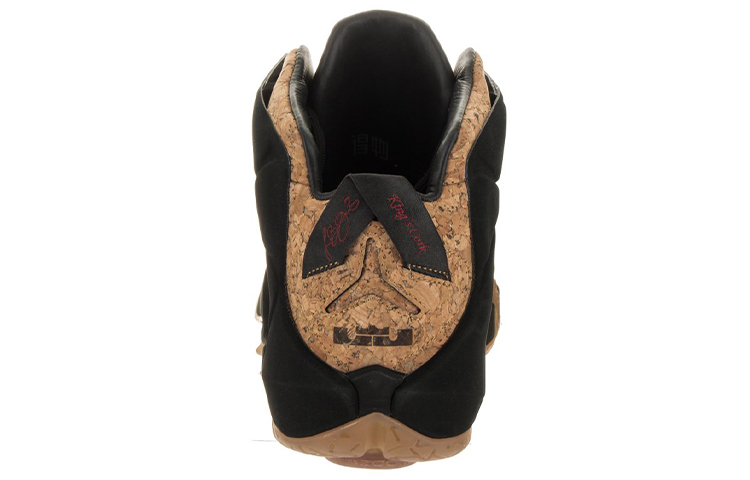 Мужские кроссовки Nike Lebron 12 EXT Cork (коричнево-черные) — 榛子色/金属黄金/黑 — фото 4